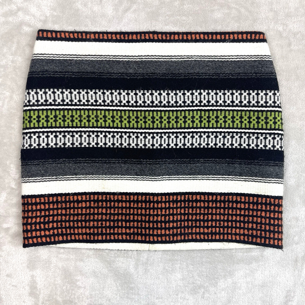 Maje Salome Wool Blend Mini Skirt Size 38/6 Geometric Knit Textured Quiet Luxury